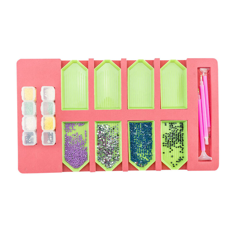 1 Set Multi-Boat Diamond Painting Tray Beading Point Drill Pen Organizer Box