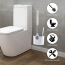 Toilet Brush & Holder Bathroom Toilet Brush Set Non-Slip Handle (Grey) Newly
