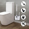 Toilet Brush & Holder Bathroom Toilet Brush Set Non-Slip Handle (Grey) Newly