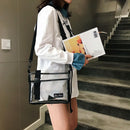 Clear Transparent PVC Shoulder Messenger Bag Boys Girls Unisex Square Casual Cro