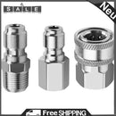 3pcs/set Stainless Steel 3/8 Quick Connect to 3/8 NPT Pressure Washer Adapters