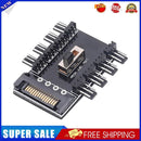 Splitter Cooling Fan Hub PC SATA 1 to 8 3Pin 12V Power Socket PCB Adapter