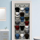 Hat Rack 24 Pocket Over-The-Door Organizer for Baseball Cap (Dark Grey) Newly