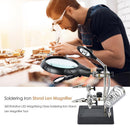 360 Rotation Desktop LED Magnifying Glass Lens Soldering Iron Stand Magnifier