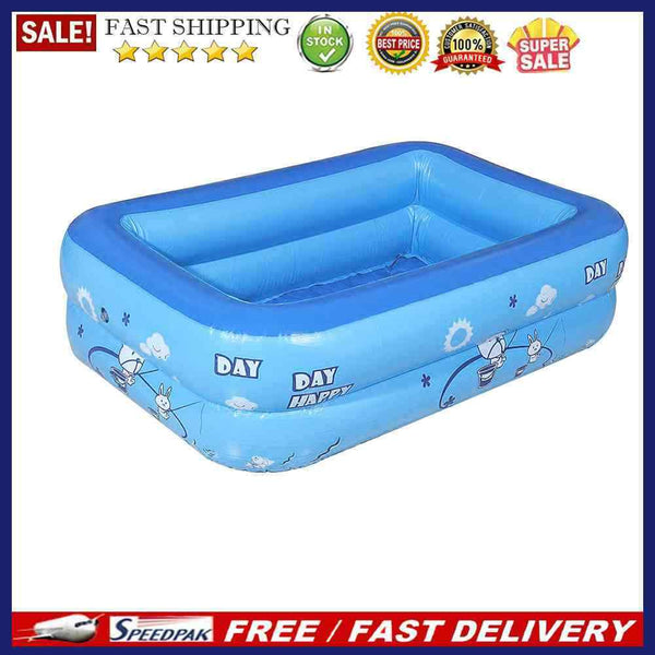 Children Square Swimming Pool Kids Bathing Tub Inflatable Outdoor Water Play