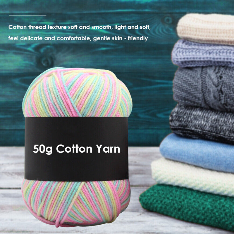 Gradient Color Milk Cotton Yarn Scarf Sweater Crochet Knitting Yarn (K) Newly