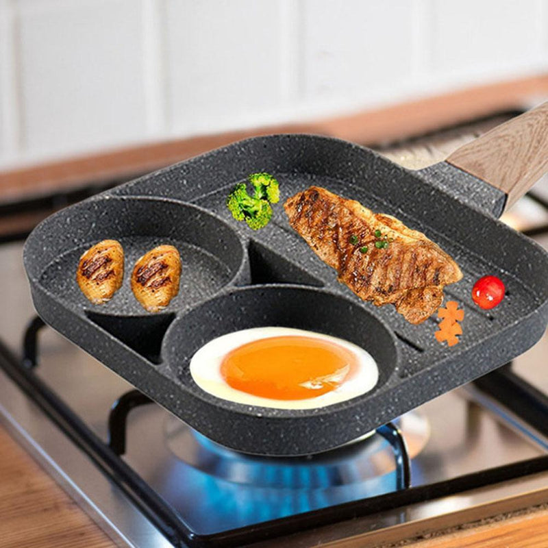 Frying Omelet Pan Non-stick Egg Steak Ham Pancake Breakfast Maker (2 Holes)