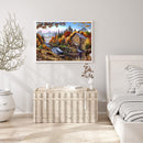 5D DIY Diamond Painting Full Circle Diamond Landscape Wooden House(w785) Newly