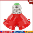 E27 to 2E27 Lamp Holder Converter Socket Splitter Adapter Bulb Base (Red)