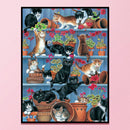 11CT Full Cross Stitch Messy Cat Stamped DIY Embroidery Kits Handmade Cotto