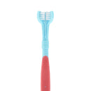 Three Sided Pet Toothbrush Dog Soft Brush Bad Breath Tartar Tool (Blue) Newly