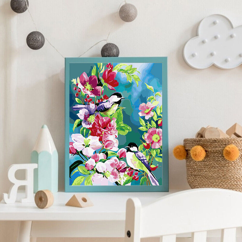 Bird on Branch Partial Oil Paint By Numbers DIY Handpainted Home Decoration Gift