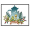 Partial Embroidery Teapot Stamped Canvas 14CT DIY Cross Stitch Kits (J532) Newly