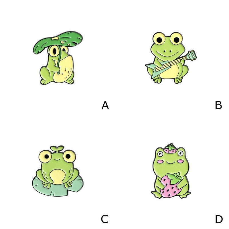 Clothes Jewelry Metal Lapel Pins Cute Frog Enamel Pins Cute Badge Animal Brooch
