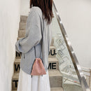 Casual Solid Messenger Bag Women Plush Drawstring Fashion Clutch Shoulder Totes