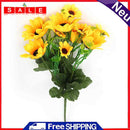Artificial Sunflower Lifelike Silk Flower Photo Prop Bouquet Wedding Party Decor