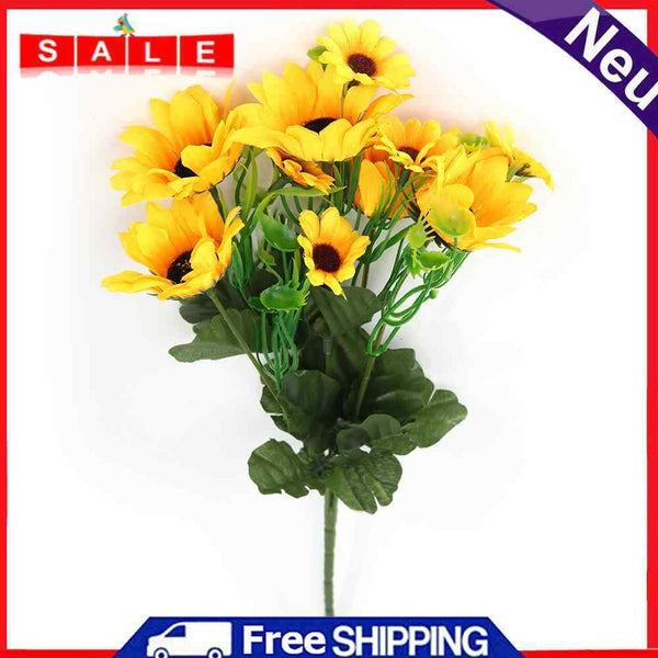 Artificial Sunflower Lifelike Silk Flower Photo Prop Bouquet Wedding Party Decor
