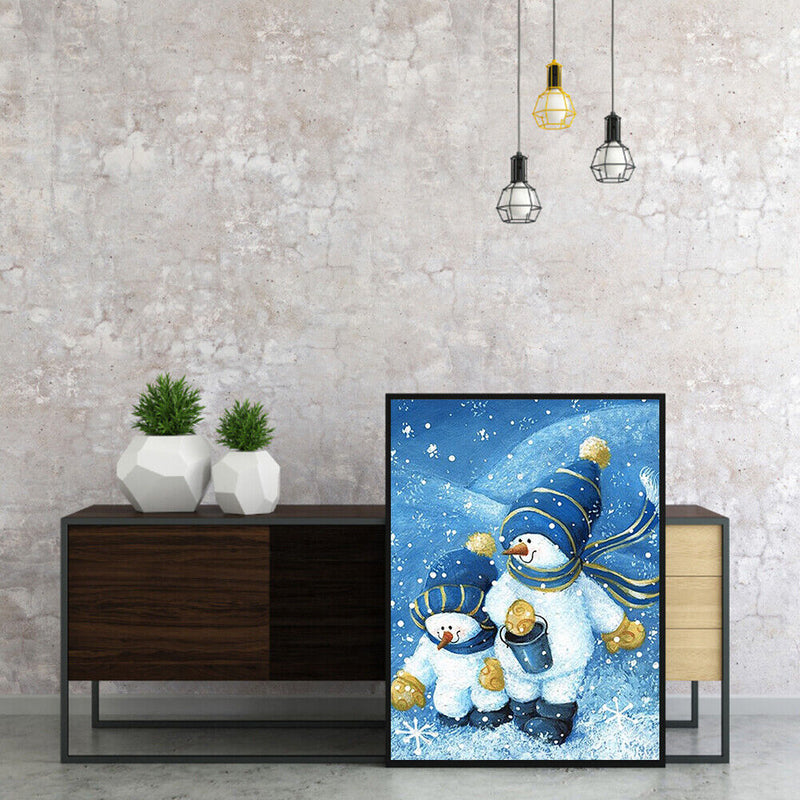 Oil Paint by Numbers Hat Snowman Canvas Artwork Living Room Picture Decoration