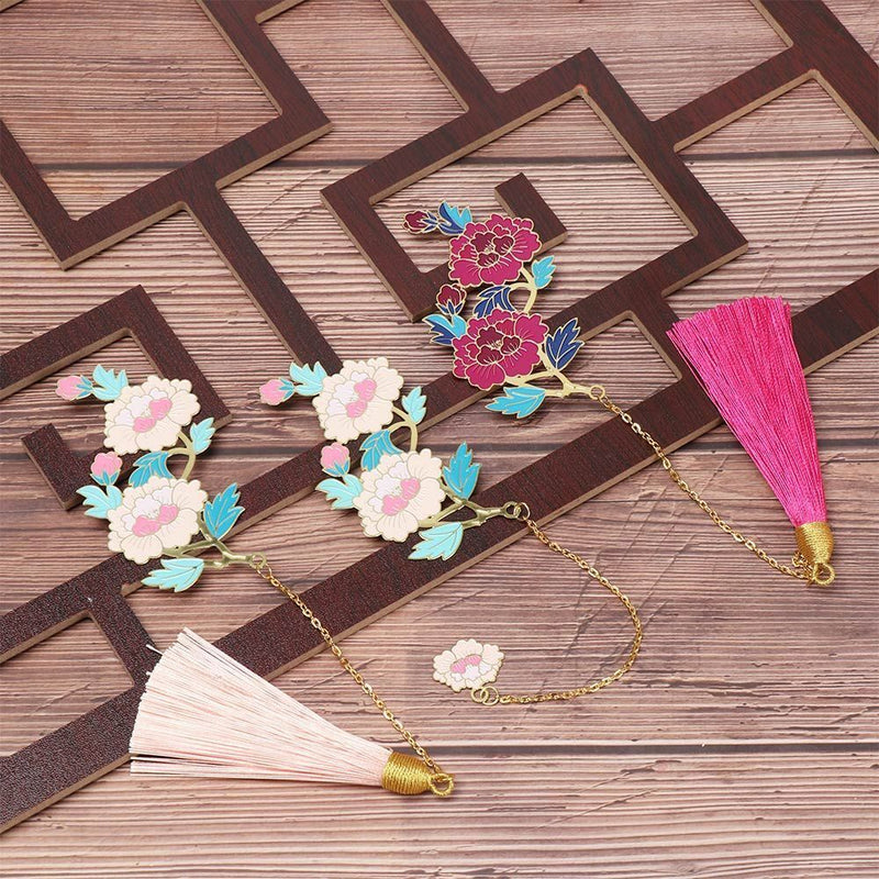 style Metal Tassel Tassel Book Clip Brass Bookmark Painted Pagination Mark