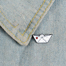 Women Men Paper Plane Boat Enamel Lapel Pin Jewelry Shirt Bag Decoration Broo