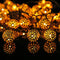 Solar Moroccan Ball Lamp String LED Metal Hollow Fairy Warm Light (7m) Newly