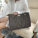 Fashion Designer Leather Shoulder Bag Weave Large Capacity Messenger Handbags