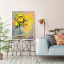 Oil Paint By Numbers Flowers in Vase on Canvas Digital Paint Wall Art Handicraft