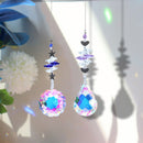 2pcs Prism Hanging Drop Window Crystals Rainbow Catcher Wind Chime Car Ornament