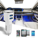 Universal Dual USB Car Charger Digital LED Display 5V 3.4A Adapter (White)