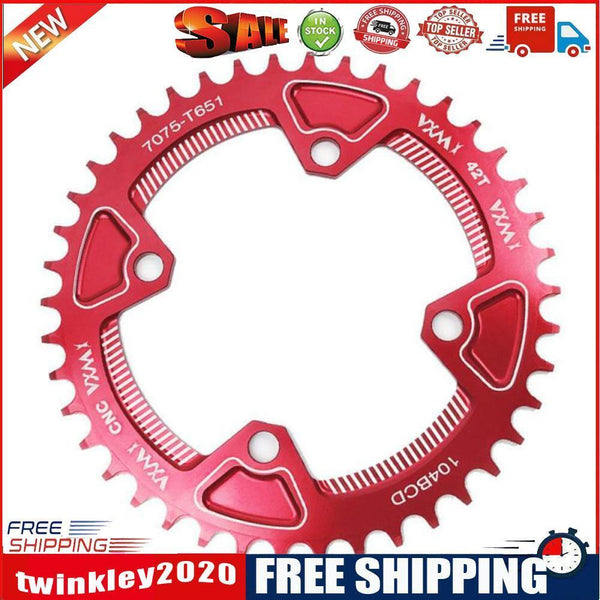 VXM 104BCD 40T/42T MTB Bike Narrow Wide Chainring Single Speed (Red 40T)