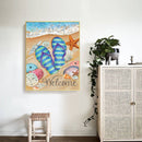 Beach Slippers Oil Paint By Numbers DIY Canvas Wall Art Picture Craft Home De