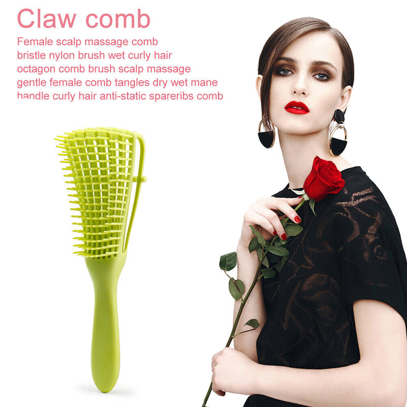 Detangling Hair Brush Massage Wet HairComb Detangler Hairbrush (Olive Green