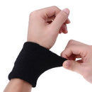 1 Pair Sweatband Towel Hand Band Gym Tennis Wristbands Wrist Support(Black)