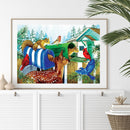 5D DIY Diamond Painting Full Round Drill Animal Mailbox Wall Decor Rhinestone