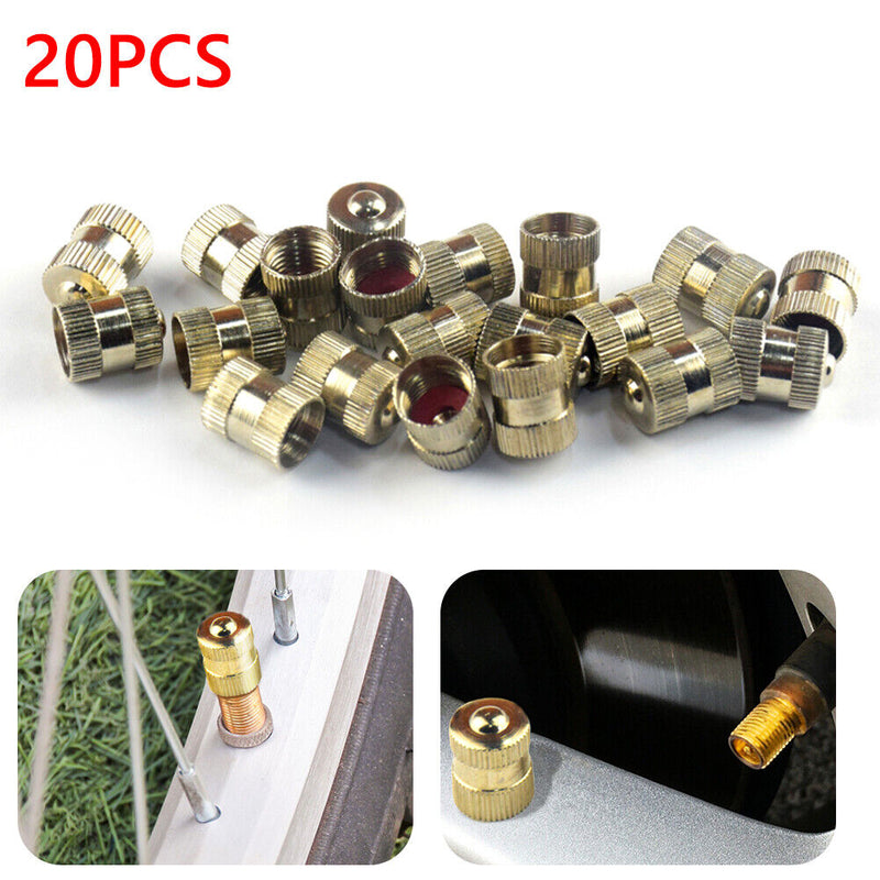 20pcs Copper Car Tire Valve Stem Caps Tyre Valve Dustproof Caps for Automob