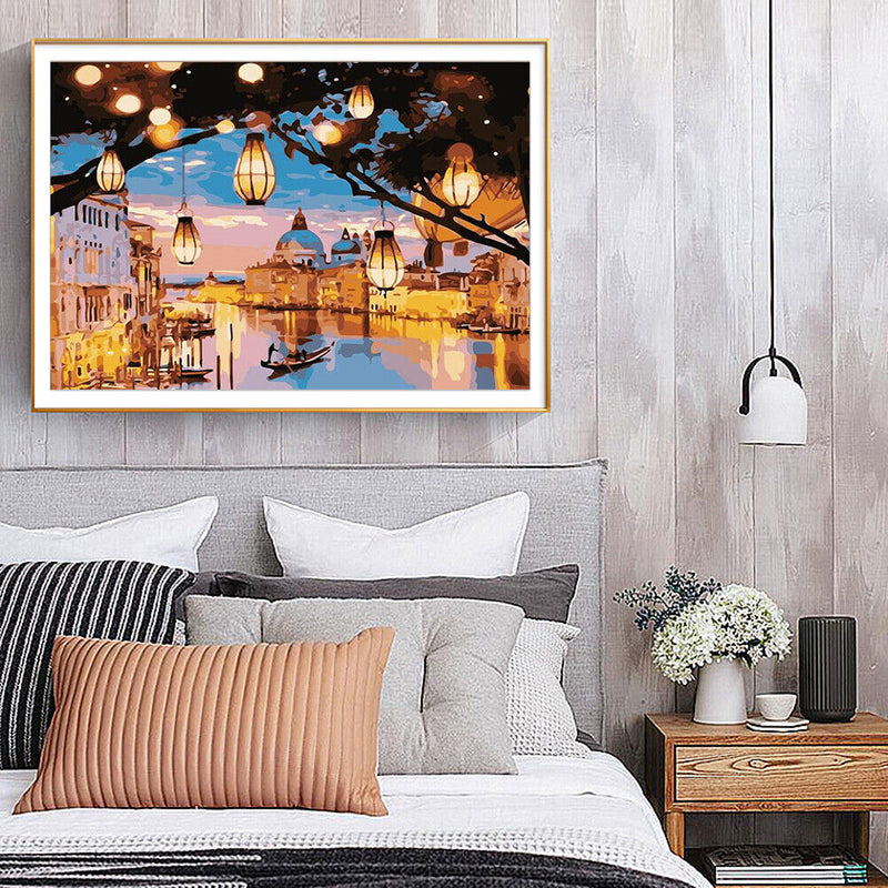 Venice Night View Oil Painting By Numbers Canvas Picture Set Kit No Frame