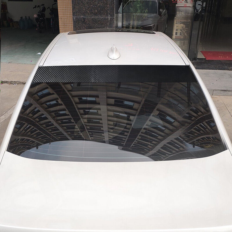 Car Carbon Fiber Black Sun Strip Universal Van Windscreen Sunstrip Stickers PVC