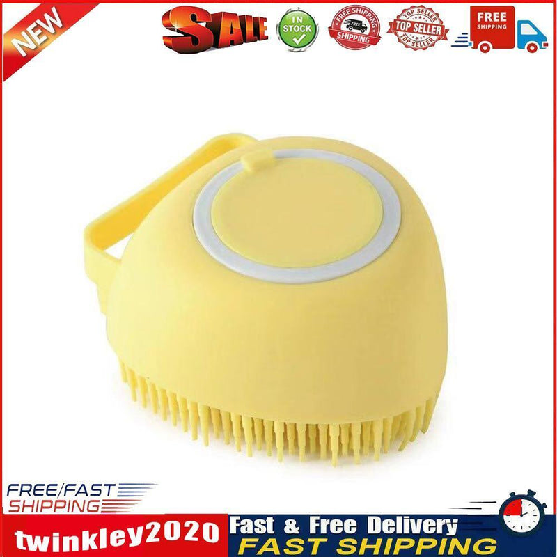 Soft Pet Dog Bath Shower Shampoo Brush SPA Massage Clean Scrubber (Yellow) Newly