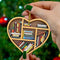 Book Lovers Heart-Shaped Bookshelf Pendant Ornament Christmas Tree Decor x 1 Pc#