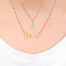 Multi-Layer Butterfly Pendant Acrylic Necklace for Women Letters Choker Jewel