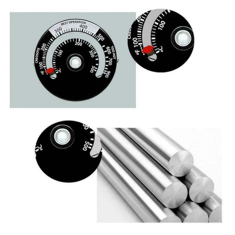 Magnetic Woodstove Pipe Thermometer Fireplace Flue 2021 Z0Q Heat H HOT C1J7