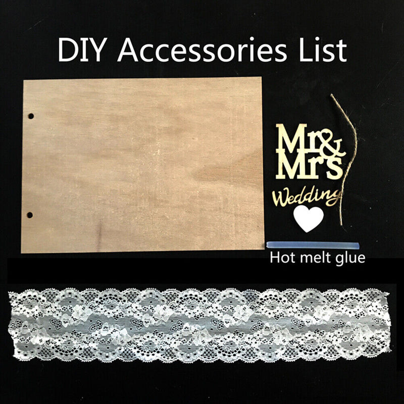 Rustic Wedding Guest Book DIY Mr Mrs Sign Guestbook Photo Album Gift for Couple