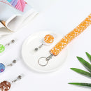 Card Holder Printed Fabric Retractable Necklace Lanyard Hanging Rope Neck Strap