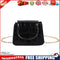 Pure Color Leather Mini Shoulder Bags Women Chain Messenger Bags (Black)