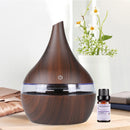300ml Wood Grain Humidifier Mist Maker USB Colorful Aroma Diffuser (B) Newly