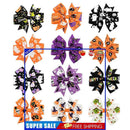 Halloween Day Bow Knot - Babies Girl Ribbon Hair Pins Boutique Clips Accessory