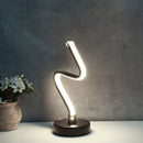 LED Spiral Shape Light Acrylic Table Lamp Bedroom Modern Decor (White UK)