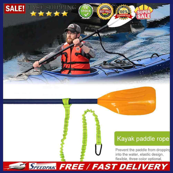 Elastic Canoe Paddle Leash Adjustable Tie Rope Stretchable Paddle Anti Lost Rope