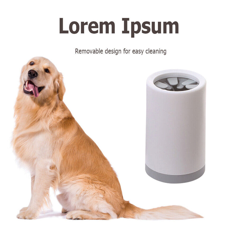 Pet Paw Cleaner Foot Wash Cleaning Cup Cats Dogs Paw Clean Brush (Grey S)