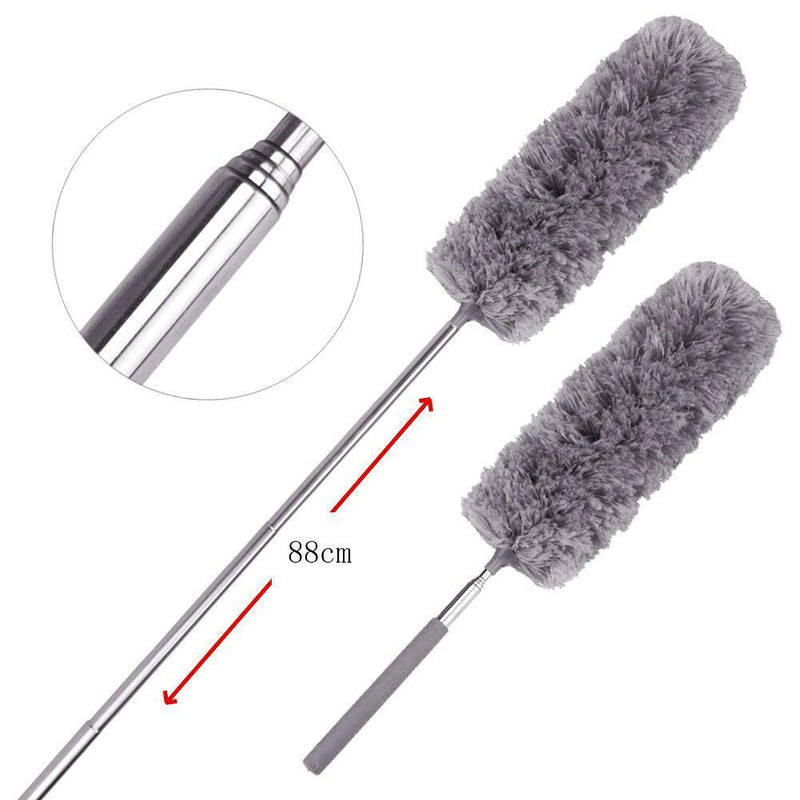 5pcs Adjustable Extend Microfiber Duster Dusting Brush Cleaning (Grey)